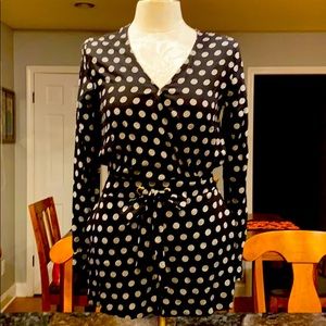 Black and white polka dot full skirt